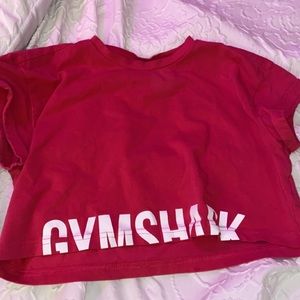 Hot pink gymshark cropped shirt